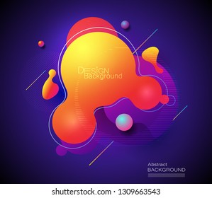 Minimal abstract 3d shape fluid and liquid gradient colorful background for layout, banner, poster, template, flyer. Vector modern graphic color design, Futuristic trendy dynamic pattern elements