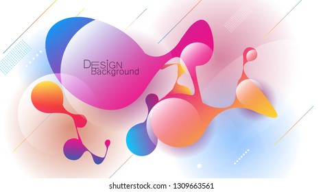 Minimal abstract 3d shape fluid and liquid gradient colorful background for layout, banner, poster, template, flyer. Vector modern graphic color design, Futuristic trendy dynamic pattern elements