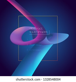 Minimal abstract 3d shape fluid and liquid gradient colorful background for layout, banner, poster, template, flyer. Vector modern graphic color design, Futuristic trendy dynamic pattern elements