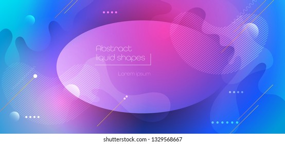 Minimal abstract 3d shape fluid and liquid gradient colorful background for layout, banner, poster, template, flyer. Vector modern graphic color design, Futuristic trendy dynamic pattern elements