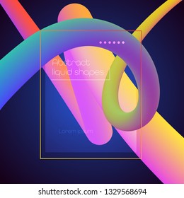 Minimal abstract 3d shape fluid and liquid gradient colorful background for layout, banner, poster, template, flyer. Vector modern graphic color design, Futuristic trendy dynamic pattern elements