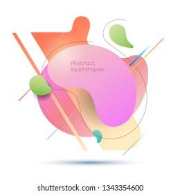 Minimal abstract 3d shape fluid and liquid gradient colorful background for layout, banner, poster, template, flyer. Vector modern graphic color design, Futuristic trendy dynamic pattern elements