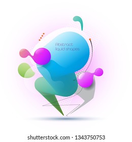Minimal abstract 3d shape fluid and liquid gradient colorful background for layout, banner, poster, template, flyer. Vector modern graphic color design, Futuristic trendy dynamic pattern elements