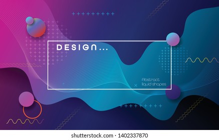 Minimal abstract 3d shape fluid and liquid gradient colorful background for layout, banner, poster, template, flyer. Vector modern graphic color design, Futuristic trendy dynamic pattern elements