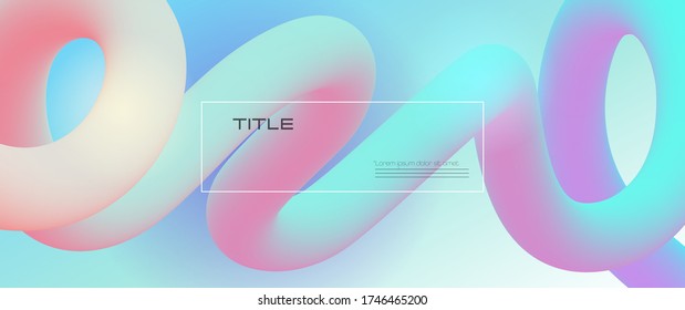 Minimal abstract 3d shape fluid and liquid gradient colorful background for layout, banner, poster, template, flyer. Vector modern graphic color design, Futuristic trendy dynamic pattern elements