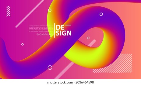 Minimal abstract 3d shape fluid gradient colorful background for layout, banner, poster, template, flyer.