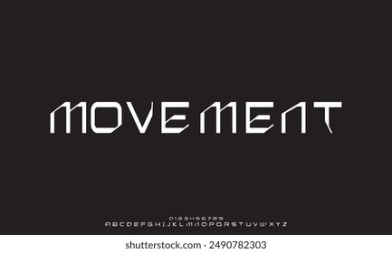 Minimal abstract alphabet fonts. Typography technology, electronic, movie, digital, music, future, logo creative font.