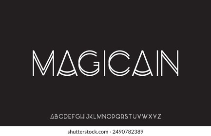 Minimal abstract alphabet fonts. Typography technology, electronic, movie, digital, music, future, logo creative font.