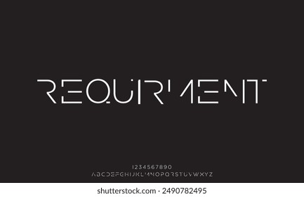 Minimal abstract alphabet fonts. Typography technology, electronic, movie, digital, music, future, logo creative font.