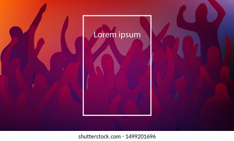 The minimal abstract art background template picture of a crowd yelling something. ( vector )
