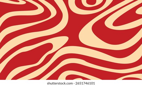 Minimal abstract art with beige waves over a red backdrop. A bold yet simple visual ideal for modern and retro designs.