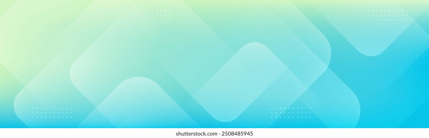 Minimal abstract background. Banner design with blue and green color gradation. Colorful and creative design.