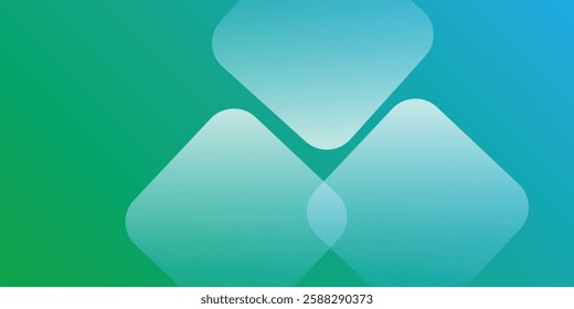 Minimal abstract background. Banner design with blue and green color gradation