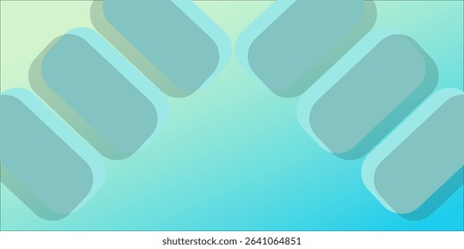 Minimal abstract background. Banner design with blue and green color gradation. Colorful and creative design.