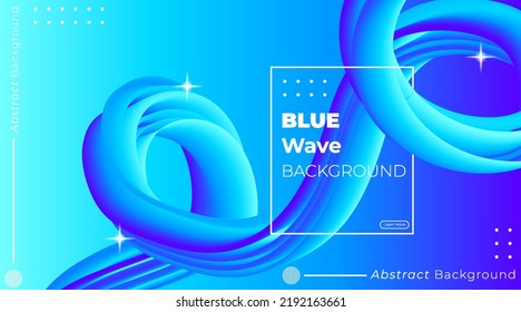 Minimal abstract background blue fluid wave element. Template element background, banner, poster. Fluid gradient, wave gradient blue