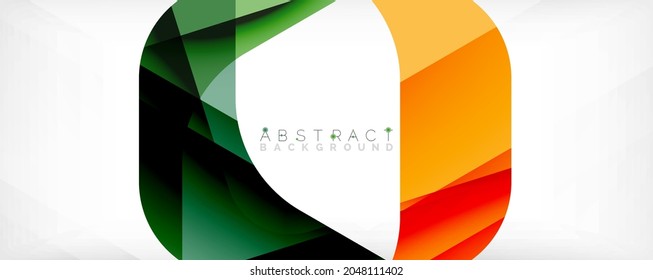 Fondo abstracto mínimo: formas que se solapan en color sobre blanco con líneas de sombra. Ilustración vectorial para fondo de escritorio, pancarta, fondo, página de aterrizaje
