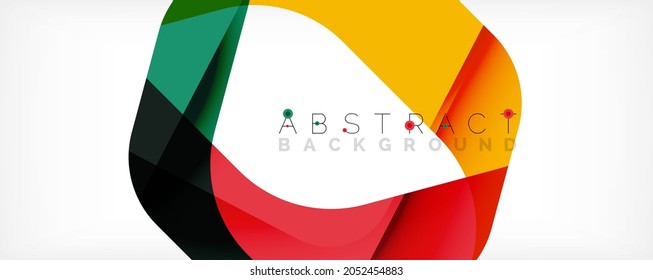 Minimal abstract background - color overlapping shapes on white with shadow lines. Vector Illustration For Wallpaper, Banner, Background, Landing Page