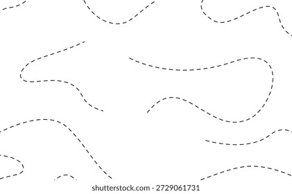 Fundo abstrato mínimo com linhas curvas tracejadas, design gráfico limpo e simples.