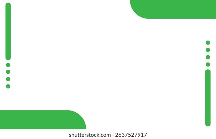 Minimal abstract background design with green geometric shapes and dotted lines on a clean white canvas. Ideal for presentations, banners, or modern business and tech templates.