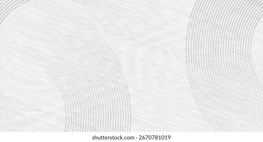 Fundo abstrato mínimo com linhas circulares concêntricas e texturas suaves em uma superfície branca. Vetor EPS 10 