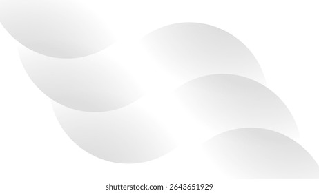 A minimal abstract background featuring overlapping semi-transparent white circles with soft gradients. The seamless pattern creates a clean and elegant design, perfect for packaging, wallpaper, brand