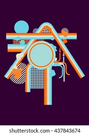 Minimal abstract background, flat design, size A4, vector illustration