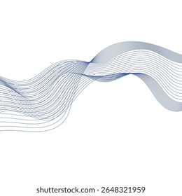Minimal abstract background with flowing blue wave lines on white. Perfect for tech, business, or modern design projects.