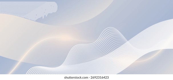Minimal abstract background with flowing white wave lines vevctor.