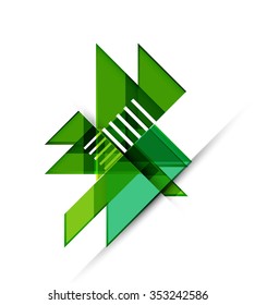 Minimal abstract background, geometric elements with place for option infographic or your message. Glossy transparent style, shadow effects. 