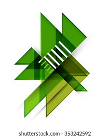 Minimal abstract background, geometric elements with place for option infographic or your message. Glossy transparent style, shadow effects. 