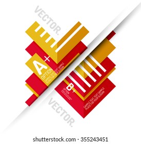 Minimal abstract background, geometric elements with place for option infographic or your message. Glossy transparent style, shadow effects. 
