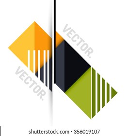 Minimal abstract background, geometric elements with place for option infographic or your message. Glossy transparent style, shadow effects. 