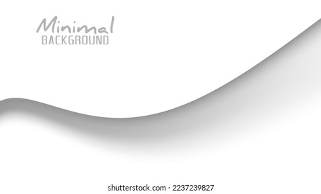 Fondo abstracto mínimo con onda gris sobre un blanco. Patrón gráfico vectorial simple