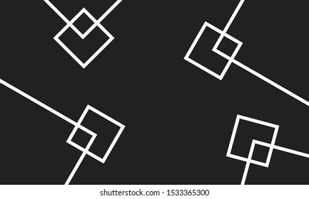 Minimal abstract background illustration. Dark grey or black wallpaper design vector. Modern geometric banner. Abstract square, line pattern illustration 