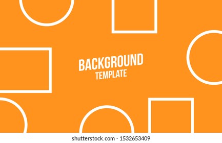 Minimal abstract background illustration. Orange wallpaper design vector. Modern geometric banner. Abstract circle, square, line pattern illustration 