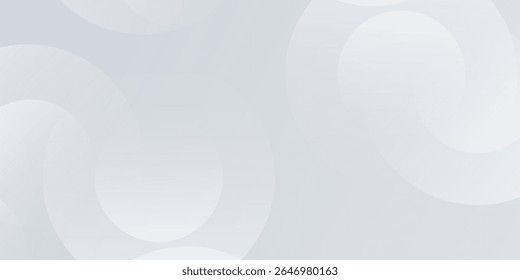 Minimal abstract background with layered white and gray circles, soft gradient design, perfect for modern presentations, web, or print.