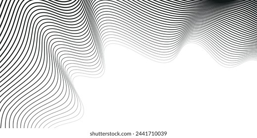 Minimal abstract background. Optical illusion, wavy thin lines eps 10