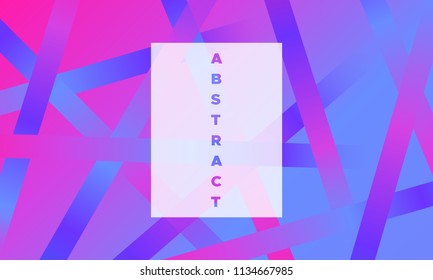 Minimal Abstract Background. Simple Geometry with Glow Effect. Gradient in Blue, Pink and Purple Colors. EPS10 Vector. Illustration with Stripes. Abstract Background for Covers, Banner, Poster, Flyer.