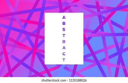 Minimal Abstract Background. Simple Geometry with Glow Effect. Gradient in Blue, Pink and Purple Colors. EPS10 Vector. Illustration with Stripes. Abstract Background for Covers, Banner, Poster, Flyer.