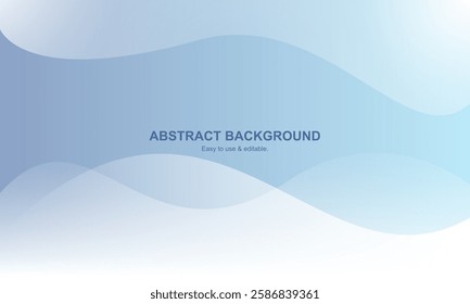 Minimal abstract background with smooth blue gradient waves. Clean and modern design, perfect for presentations, websites, banners, and business templates. Fully editable and easy to use. EPS 10