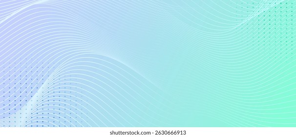 Fondo abstracto mínimo con degradado verde azul suave y línea fluida