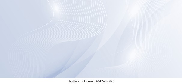 Minimal abstract background with soft white curved lines and light effects. 