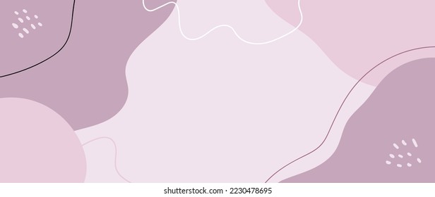 Minimal abstract background vector illustration. Soft earth tone pastel color organic shape and curve line art. Design for decoration, card, wall art, print, poster, home decor, cover, wallpaper.
