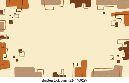 Minimal abstract background vector illustration. earth tone pastel color organic shape with dotted pattern and curve line art. Design for wall art, print, poster, home decor, cover, wallpaper.