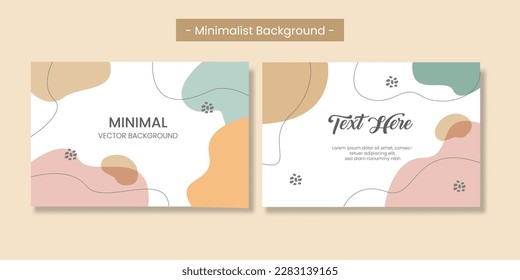 Minimal abstract background vector illustration. Soft earth tone pastel color organic shape, curve lines, 