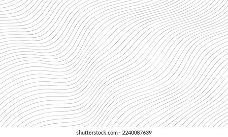 Minimal abstract background with wavy thin lines. Optical illusion vector template.