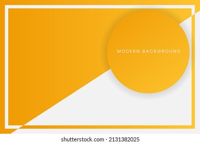 Minimal abstract banner presentation template with 3D bright circle sunny yellow dynamic color in white background. Modern fresh orange business design for sale, event, social media, party, card, post