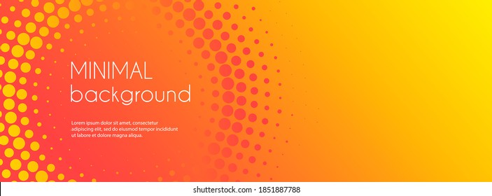 Minimal abstract banner vector template for social media. Gradient dotted background with copy space for text