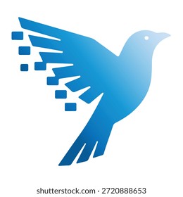 Diseño abstracto mínimo del logotipo del pájaro en un estilo plano limpio del Vector. Símbolo negro u otro monocromo aislado en un fondo blanco adecuado para uso corporativo, tecnológico, financiero, creativo y de marca.
