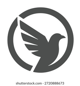 Diseño abstracto mínimo del logotipo del pájaro en un estilo plano limpio del Vector. Símbolo negro u otro monocromo aislado en un fondo blanco adecuado para uso corporativo, tecnológico, financiero, creativo y de marca.